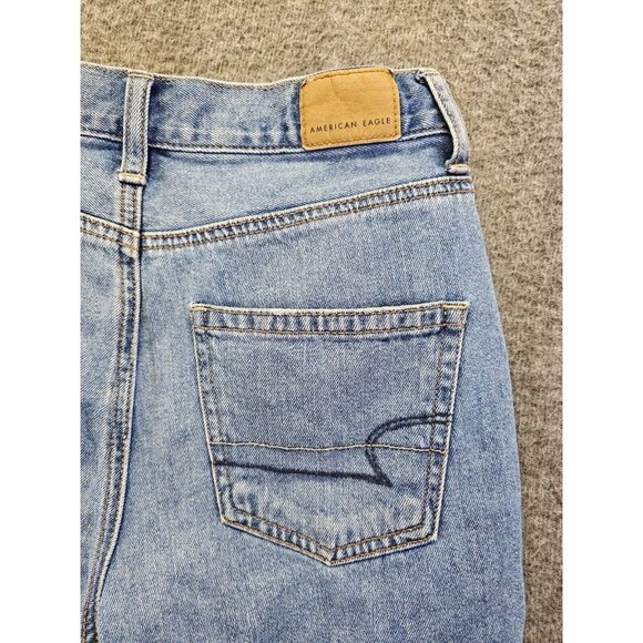 American Eagle Jeans Womens Size 0 Medium Wash Mom Jean Distressed Stretch - Picture 4 of 11